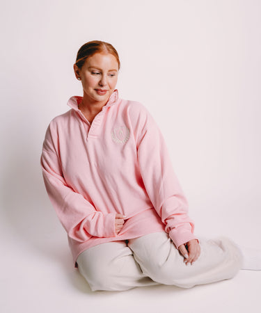 Crest Polo Sweatshirt Soft Pink